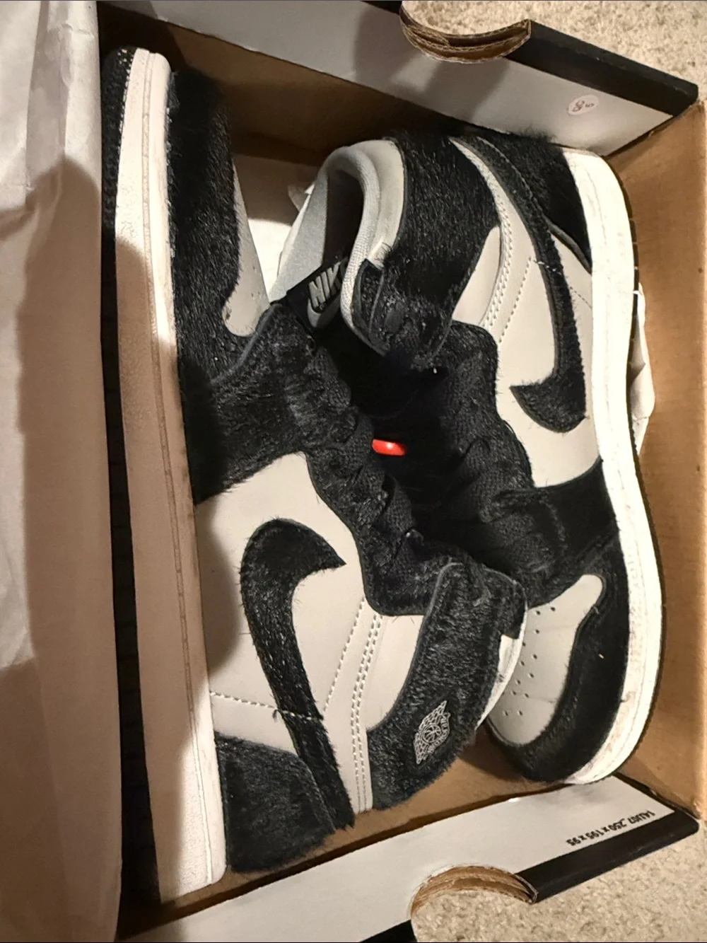 Nike AIR Jordan’s Kids Black and White High-Top Sneakers with Textured Panels